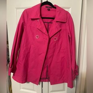Gap Hot Pink Double Breasted Trench Coat
